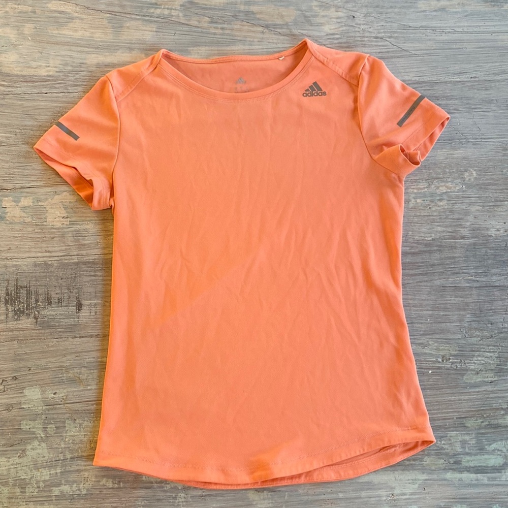 Womens Adidas Climate Running Athletic shirt, Neon Salmon/Orange